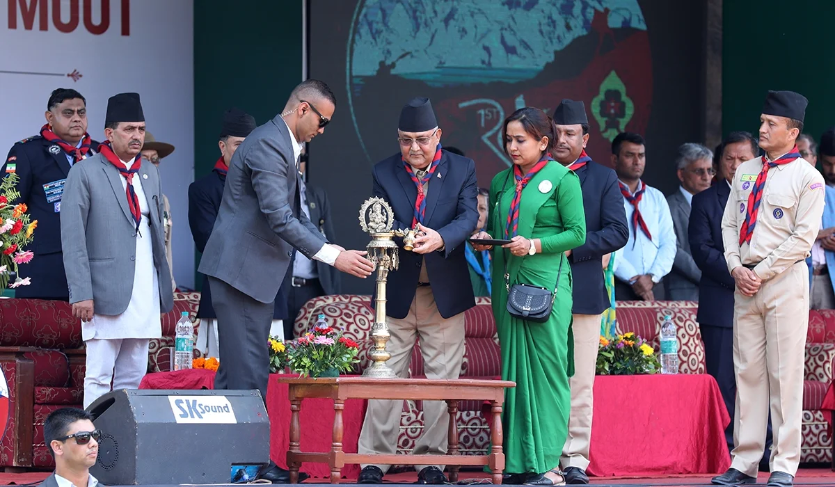 Inaugurating 1st National Rover Moot of Nepal Scout (1 June 2019)