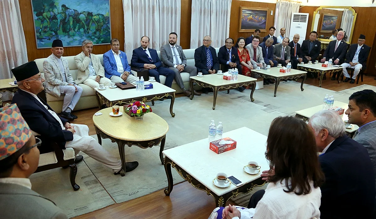 Meeting with Nepali honorary consul generals in various foreign countries at Prime Minister's residence (27 June 2019)