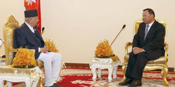 PM Oli meets with Cambodian Acting Head of the State