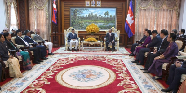 PM Oli meets Cambodian National Assembly President