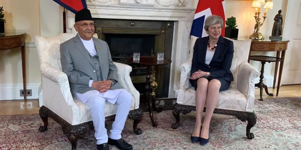 Nepal PM meets the UK PM May and opposition leader Jeremy Corbin