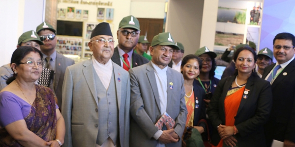 PM Oli visits Win-Win Monument