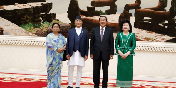 PM Oli in Cambodia: Meets with Cambodian counterpart HUN SEN