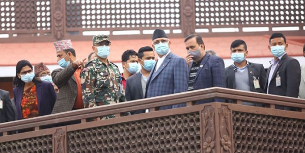 Prime Minister Oli inspects new building of party headquarters